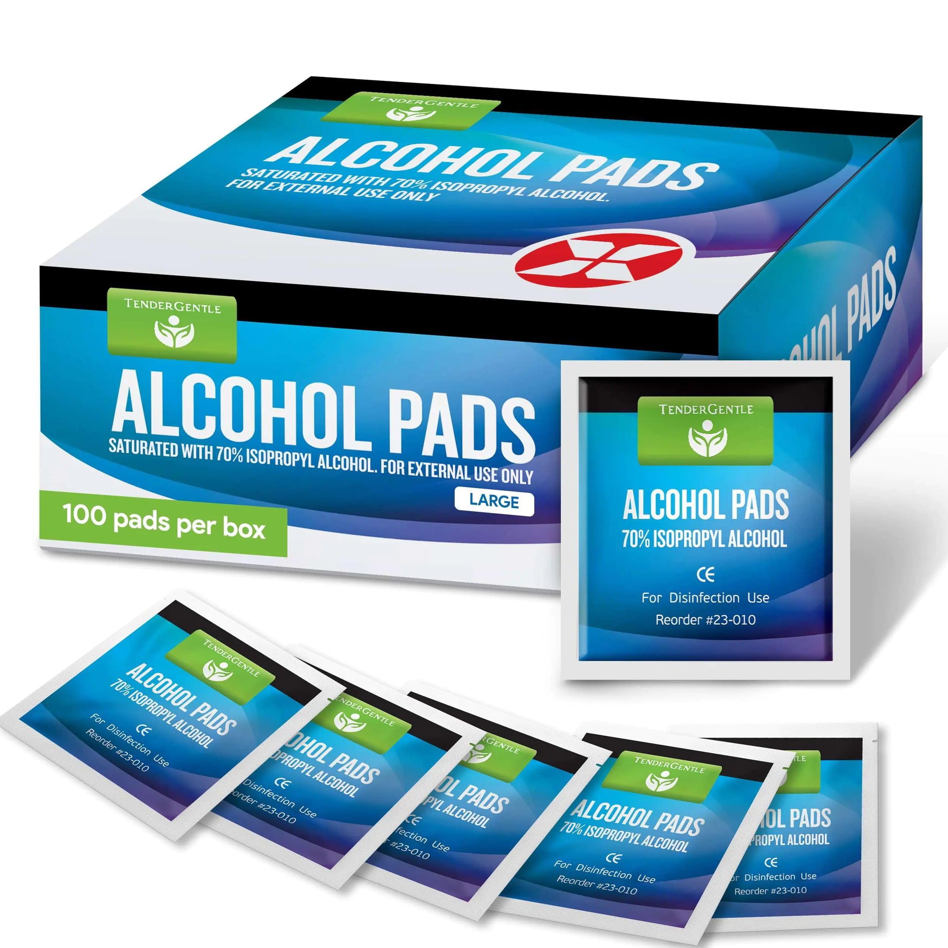 Alcohol Wipes Individually Wrapped - 100 Sterile Alcohol Prep Pads Saturated with 70% Isopropyl - Home First Aid Kits Medical Use Large
